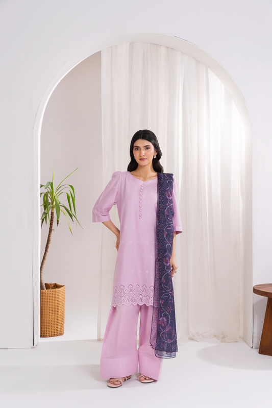 ZYNEA - Powder Pink Chikankari (AM034)