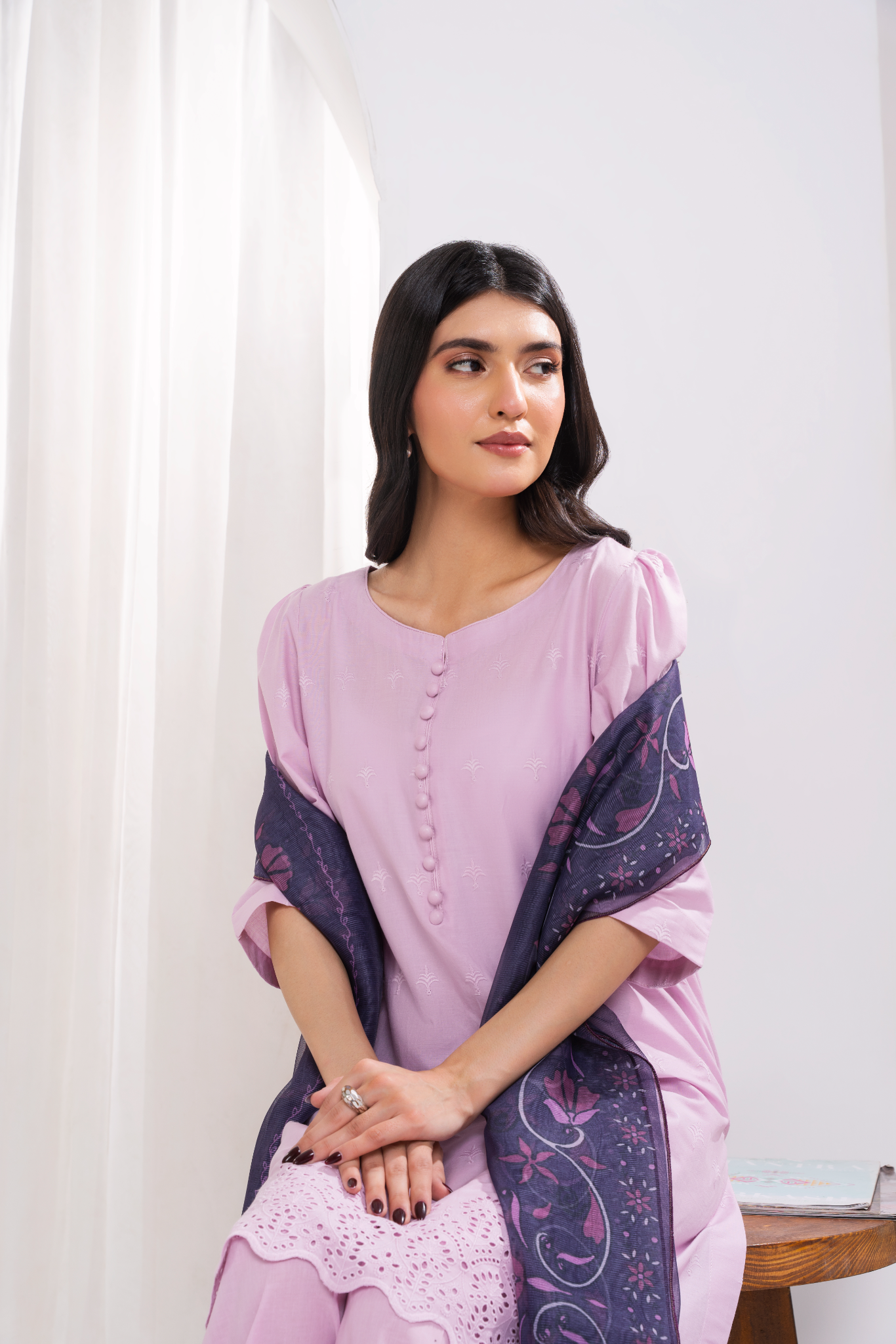 ZYNEA - Powder Pink Chikankari (AM034)