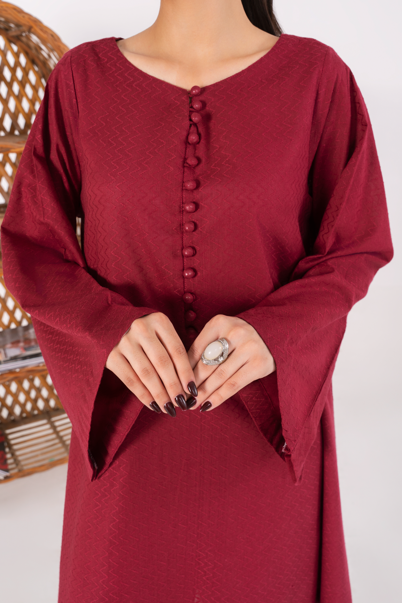 ZAVIA - Deep Pink Jacquard (AM035)