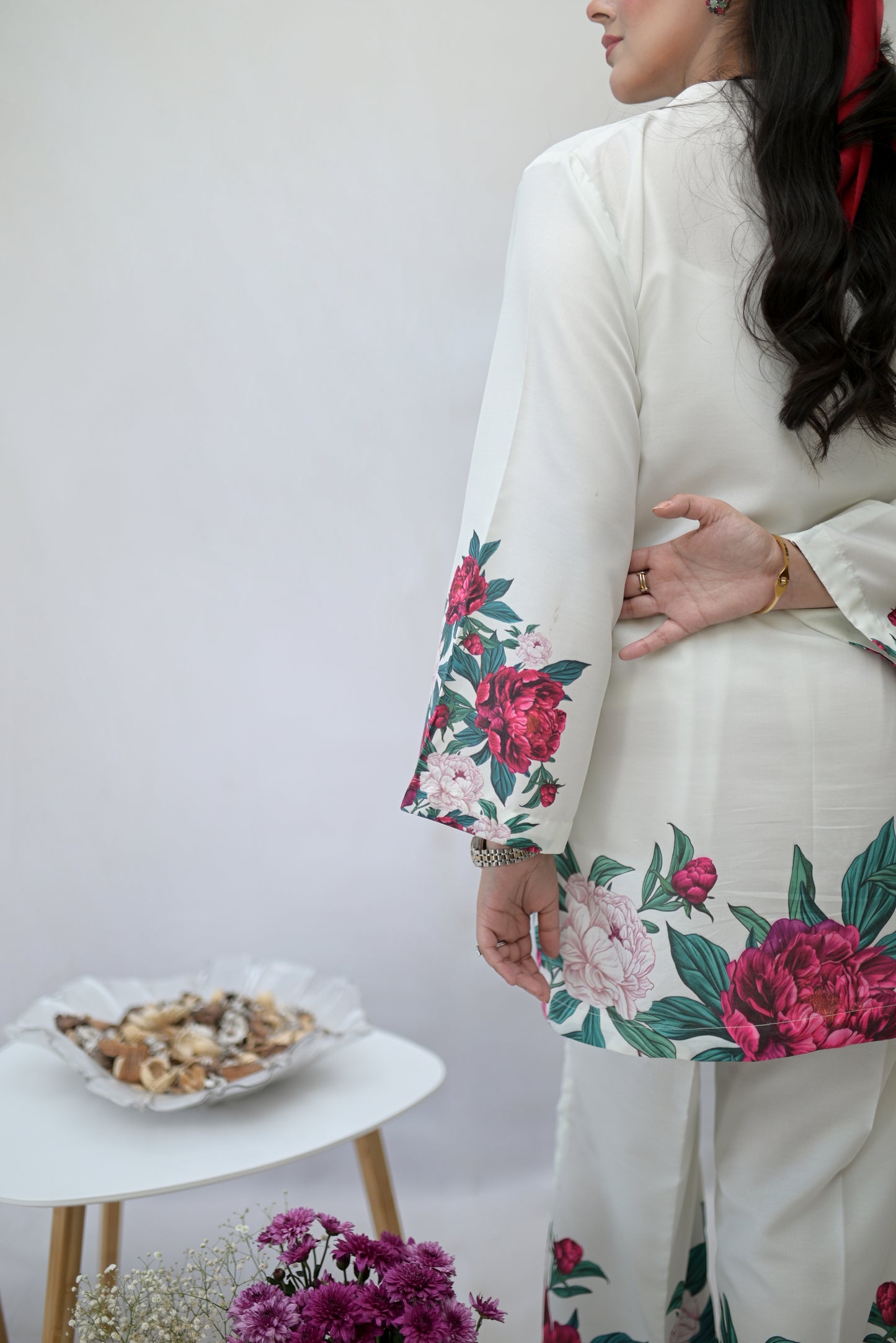 Elysia – Pearl White 2 Piece Printed Pret