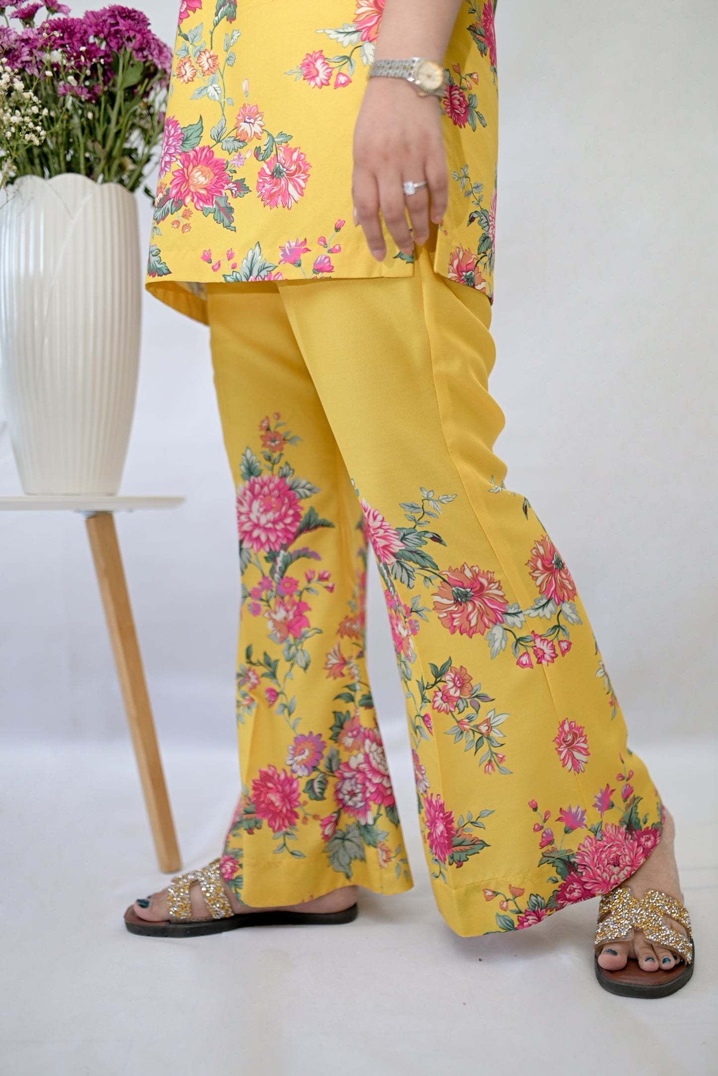 Floria – Lemon Yellow 2 Piece Printed Pret