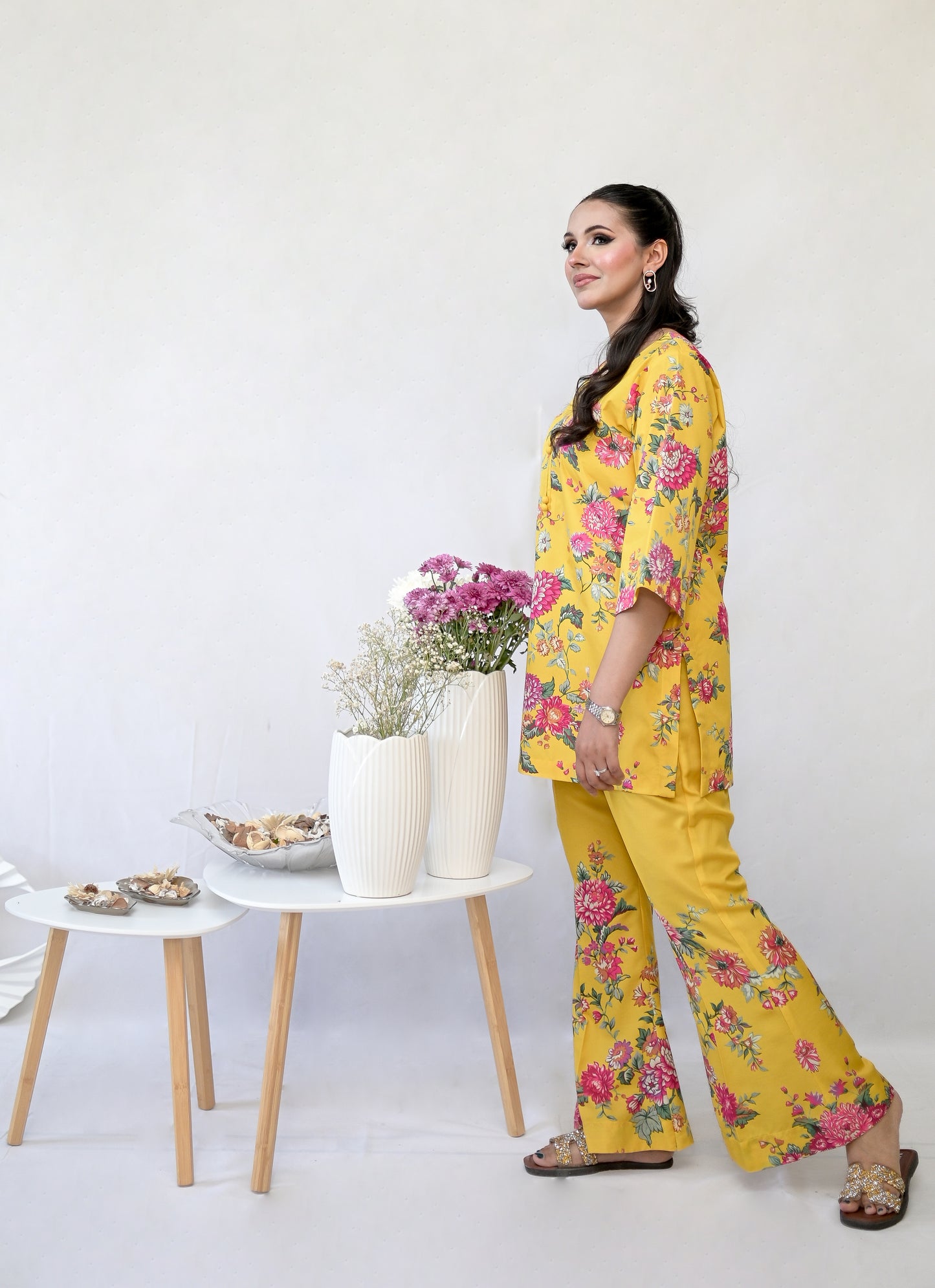 Floria – Lemon Yellow 2 Piece Printed Pret