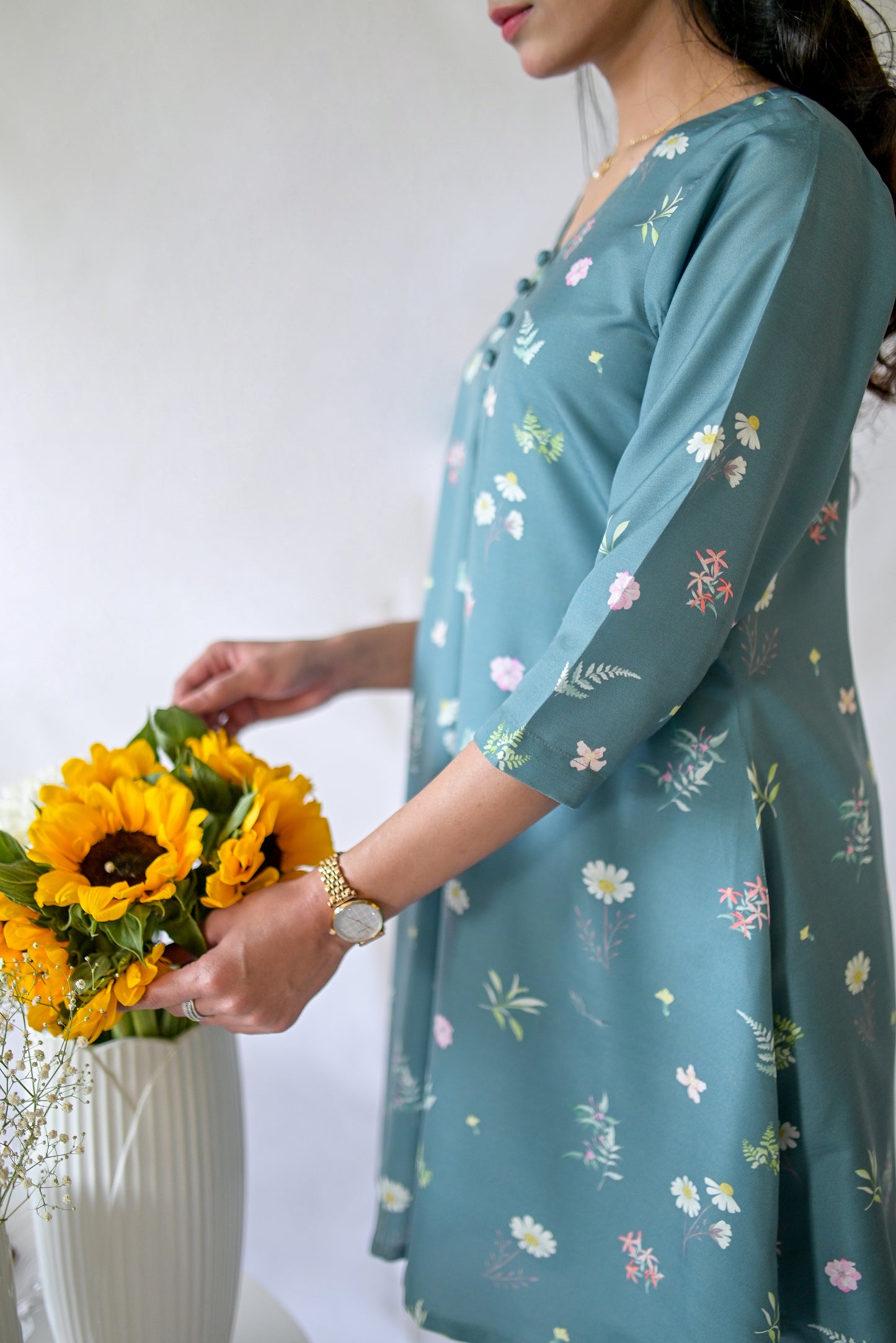 Celea – Silk Lawn Pine Green 2 Piece Printed Pret