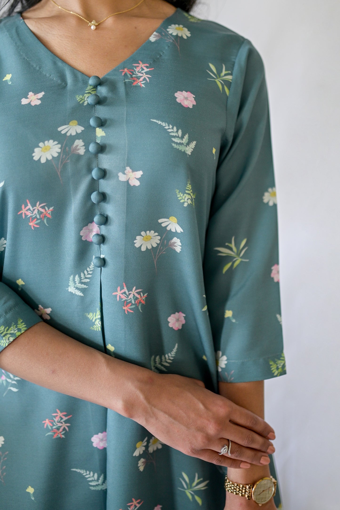 Celea – Silk Lawn Pine Green 2 Piece Printed Pret