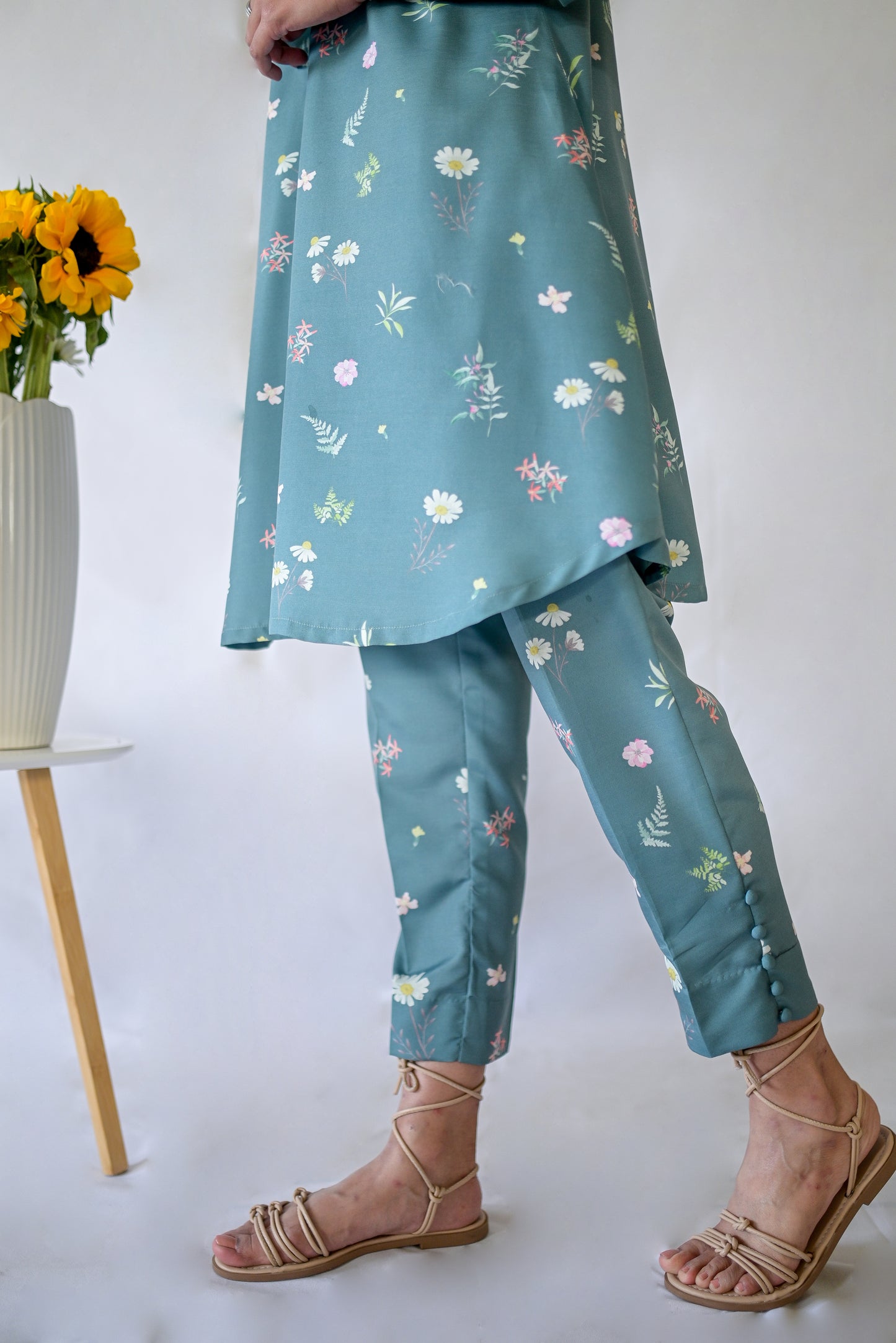 Celea – Silk Lawn Pine Green 2 Piece Printed Pret