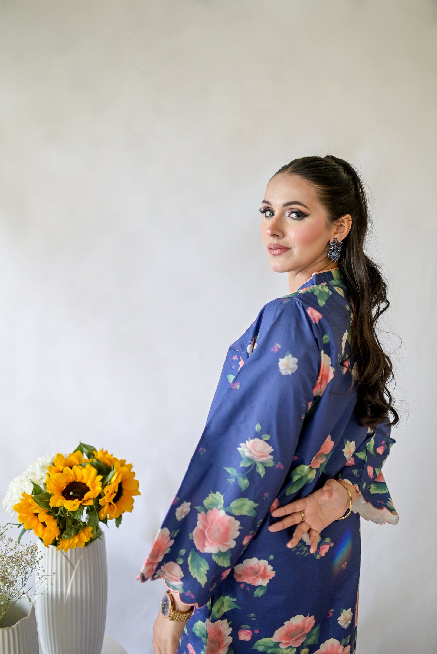 Calista – Silk Lawn Sapphire Blue 2 Piece Printed Pret