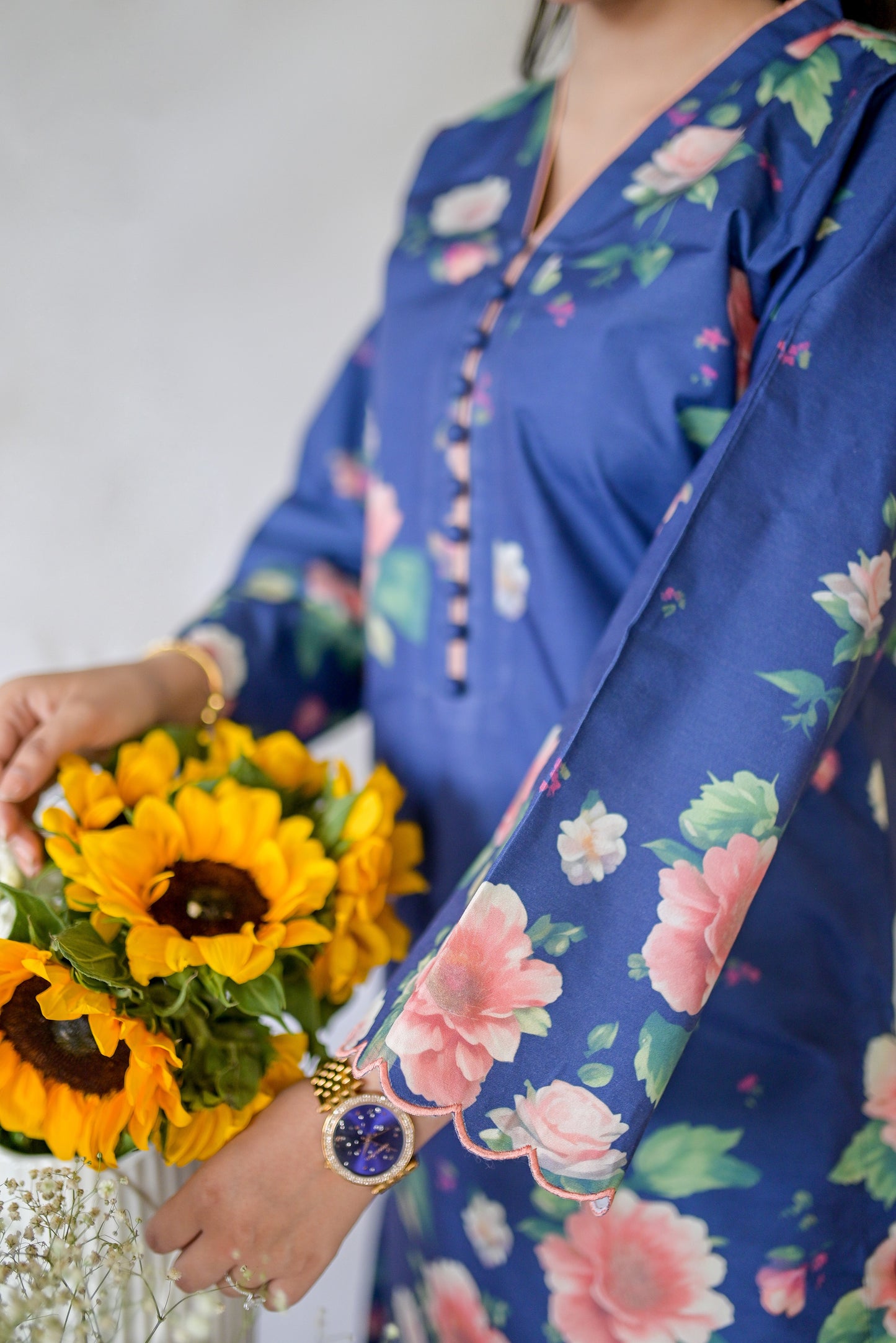 Calista – Silk Lawn Sapphire Blue 2 Piece Printed Pret