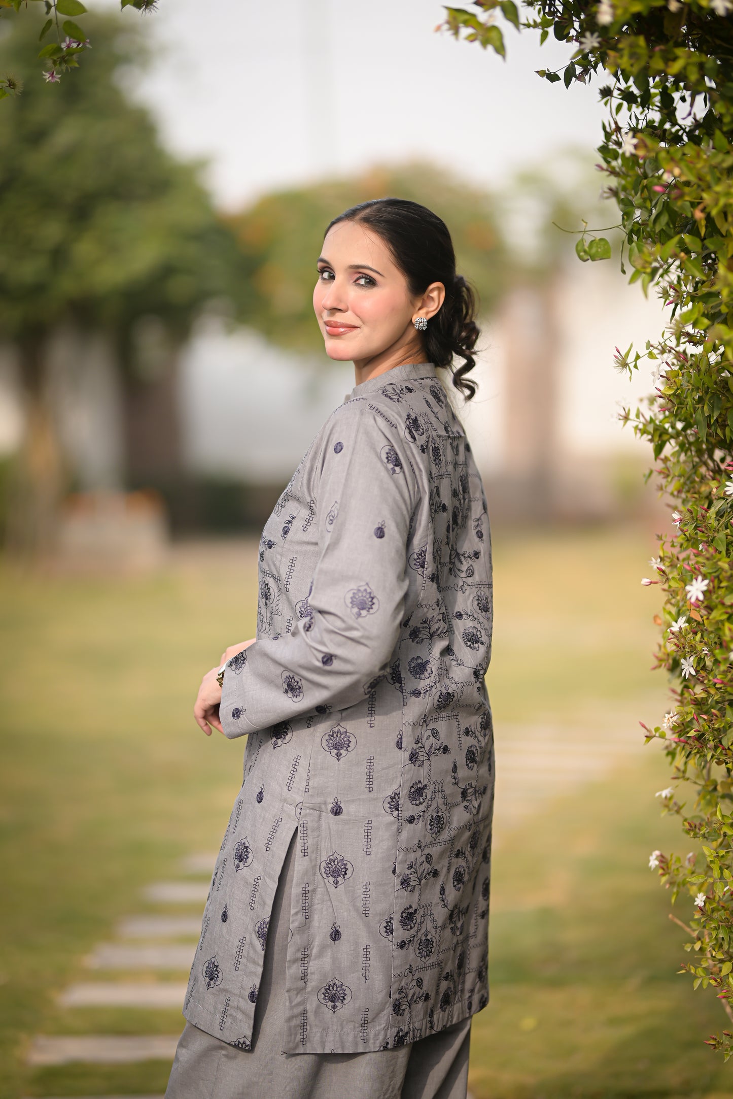 Grisa - Khaddar Grey 2 Piece Embroidered Pret (AM026)