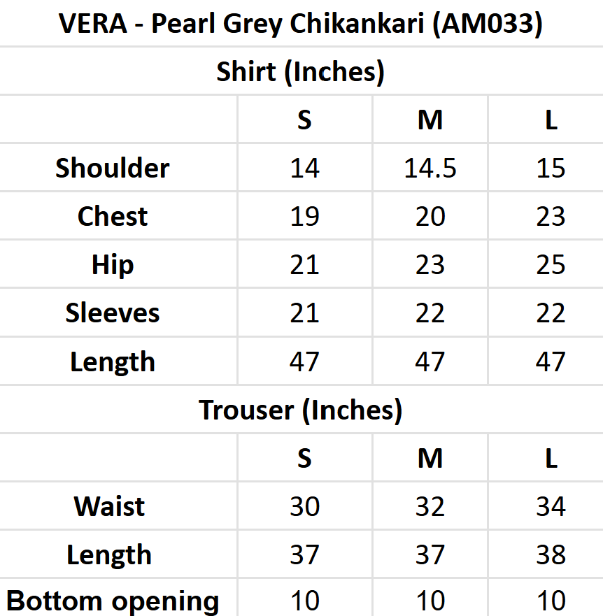 VERA - Pearl Grey Chikankari (AM033)